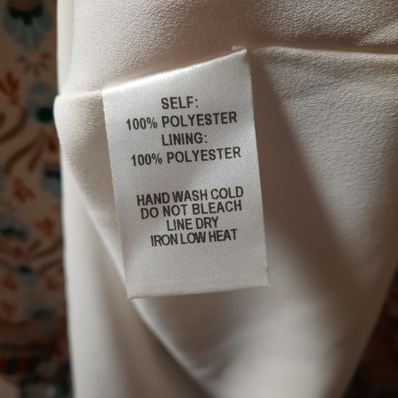 Lulu's Cream and Blue Folk Art Print Mini Shift Dress size Medium - Picture 6 of 10